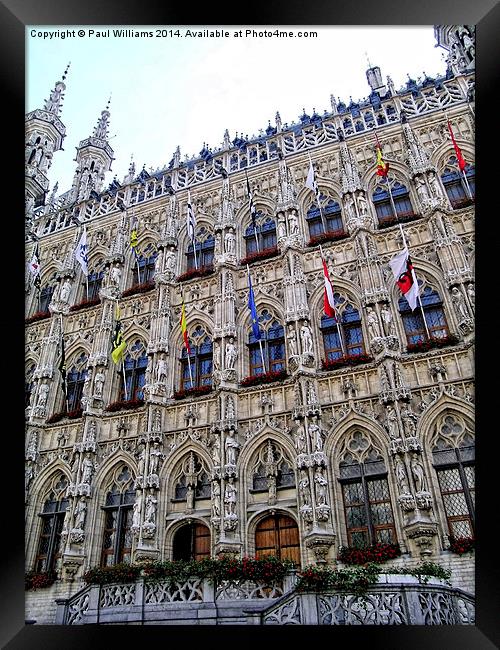 Facade to the Stadhuis, Leuven Framed Print by Paul Williams