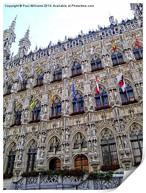 Facade to the Stadhuis, Leuven Print by Paul Williams