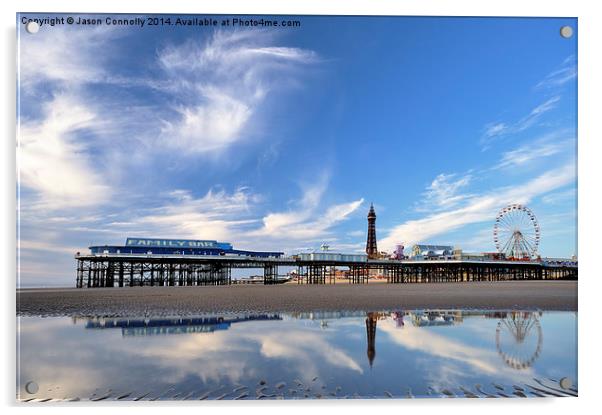 Blackpool Reflections Acrylic by Jason Connolly