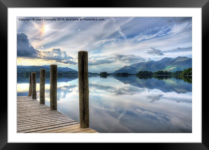 Derwentwater Jetty Framed Mounted Print by Jason Connolly
