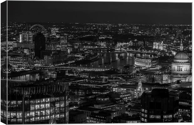 London city skyline at night Canvas Print by andy myatt