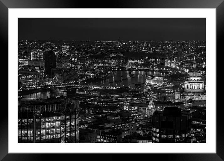 London city skyline at night Framed Mounted Print by andy myatt