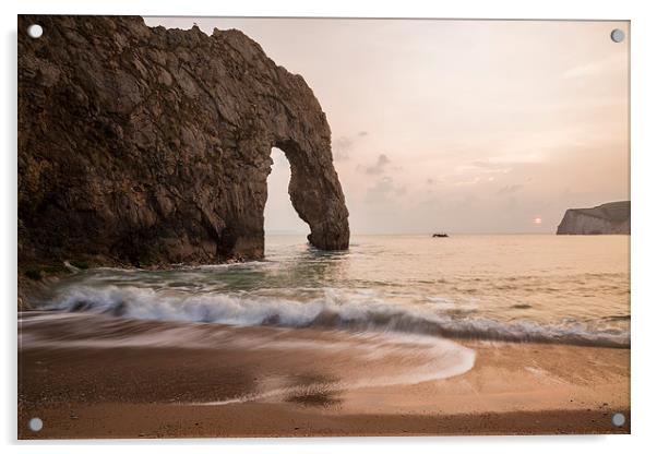 Sunset at Durdle Door Acrylic by Ian Middleton