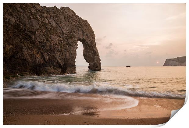 Sunset at Durdle Door Print by Ian Middleton