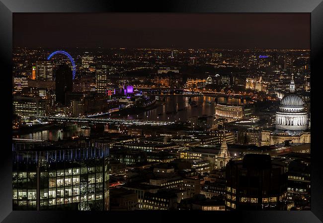 London City skyline at Night Framed Print by andy myatt