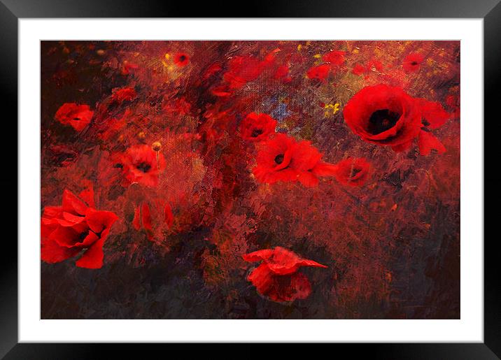 A Chaos of Poppies Framed Mounted Print by Dawn Cox