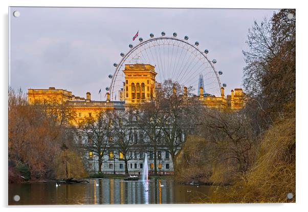 Westminster St. James Park & London Eye Acrylic by mhfore Photography