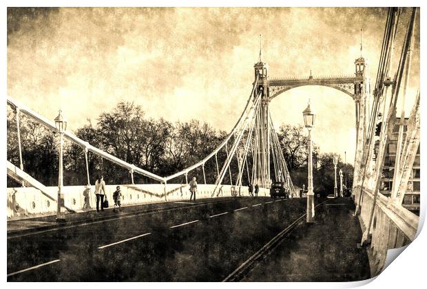 The Albert Bridge Vintage Print by David Pyatt