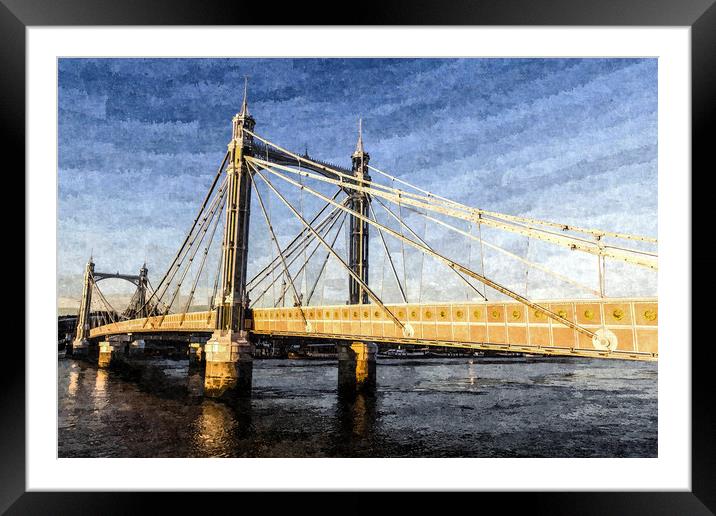 The Albert Bridge Art Framed Mounted Print by David Pyatt