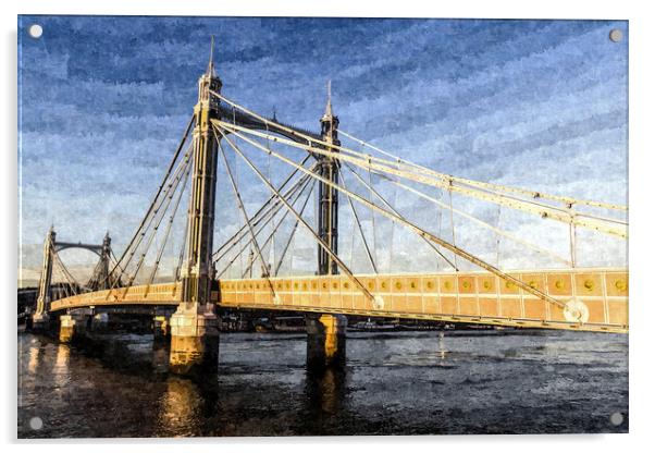 The Albert Bridge Art Acrylic by David Pyatt