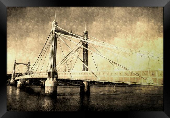 The Albert Bridge Vintage Framed Print by David Pyatt