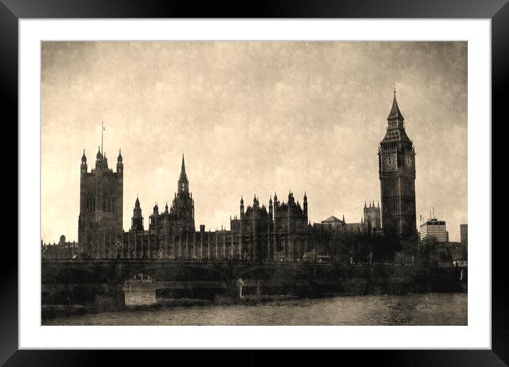 Westminster Vintage art Framed Mounted Print by David Pyatt