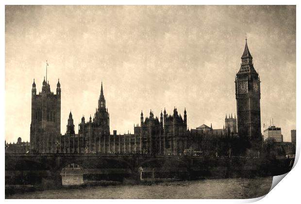 Westminster Vintage art Print by David Pyatt