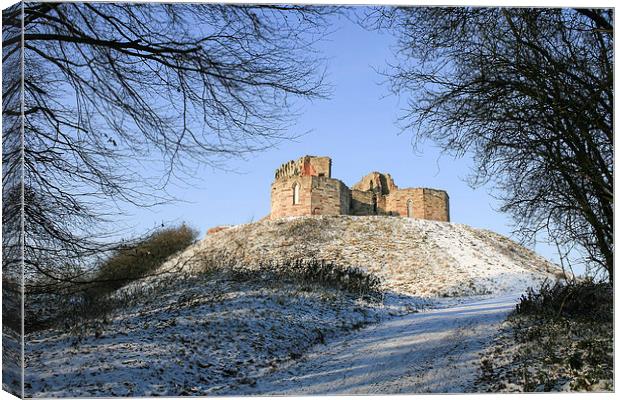 Stafford Castle in snow Canvas Print by Diane Griffiths