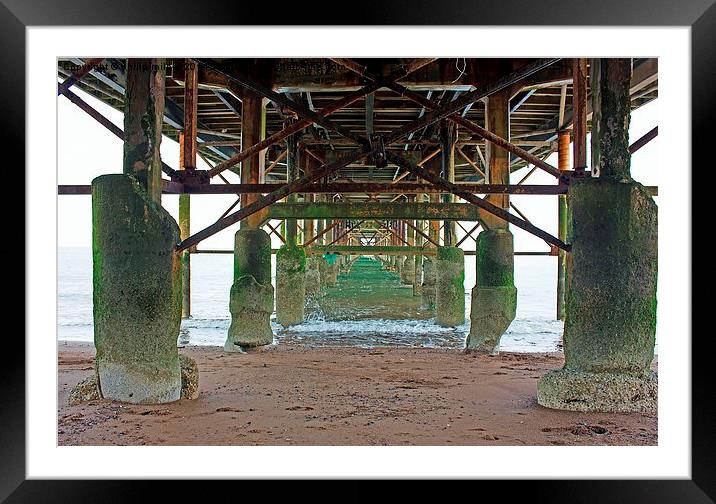 Under Teignmouth Pier Framed Mounted Print by philip milner