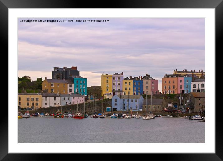 Tenby Harbour Pembrokeshire Framed Mounted Print by Steve Hughes