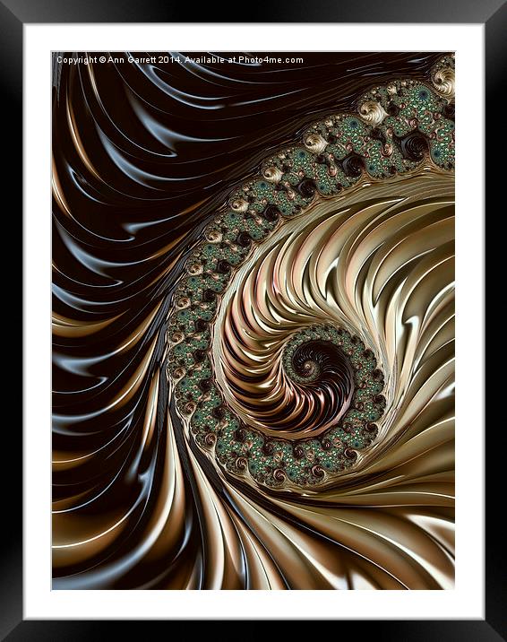 Coffee and Cream - A Fractal Abstract Framed Mounted Print by Ann Garrett