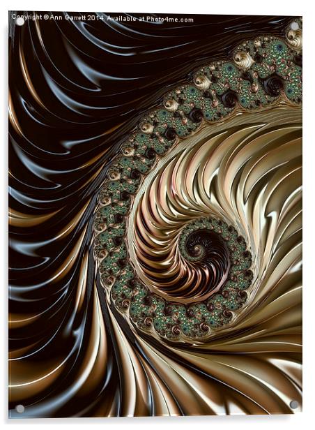 Coffee and Cream - A Fractal Abstract Acrylic by Ann Garrett