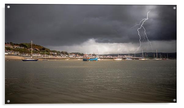 Storm over Deganwy Acrylic by Sean Wareing