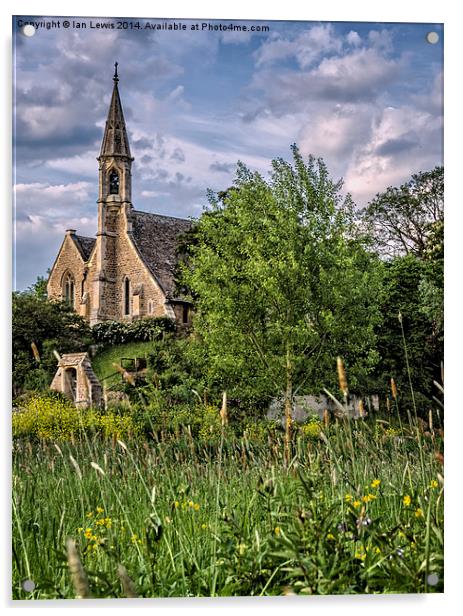 The Church at Clifton Hampden Acrylic by Ian Lewis