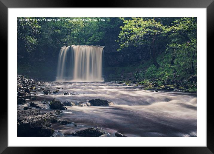 Sgwd-yr-Eira Waterfalls in the Brecon Beacon Natio Framed Mounted Print by Steve Hughes