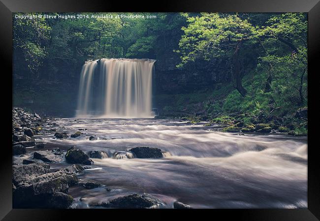 Sgwd-yr-Eira Waterfalls in the Brecon Beacon Natio Framed Print by Steve Hughes