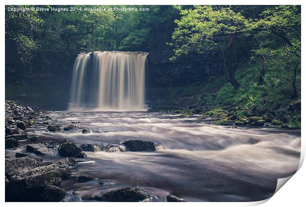 Sgwd-yr-Eira Waterfalls in the Brecon Beacon Natio Print by Steve Hughes