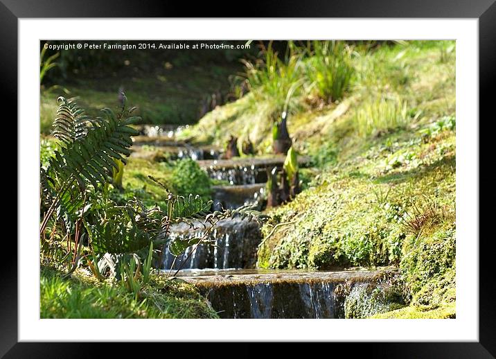 Cornish Waterfall Framed Mounted Print by Peter Farrington
