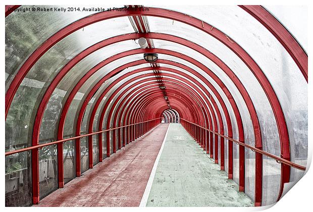 Glasgow SECC Tunnel Walkway, Scotland Print by Robert Kelly