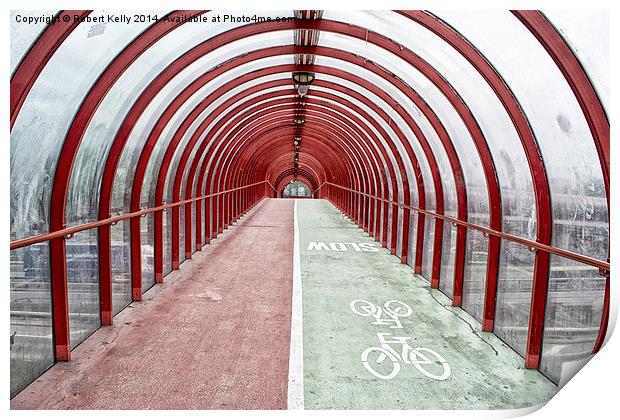 Glasgow SECC Tunnel Walkway, Scotland Print by Robert Kelly