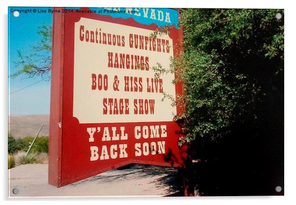 Old Nevada Signpost Acrylic by Lisa PB