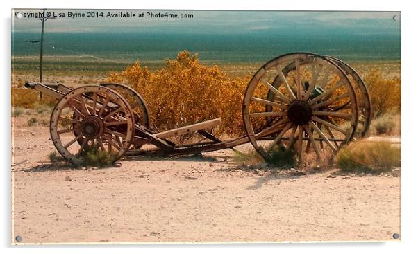 Cart Wheels at Rhyolite Acrylic by Lisa PB