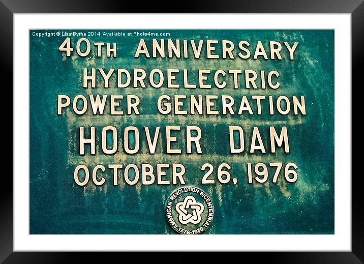 Hoover Dam Sign Framed Mounted Print by Lisa PB
