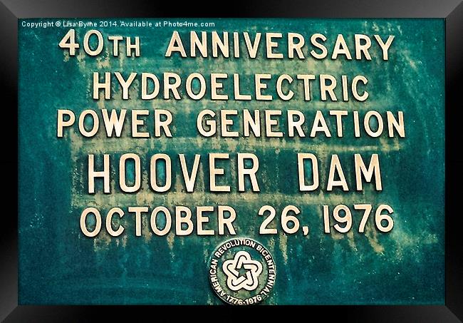 Hoover Dam Sign Framed Print by Lisa PB