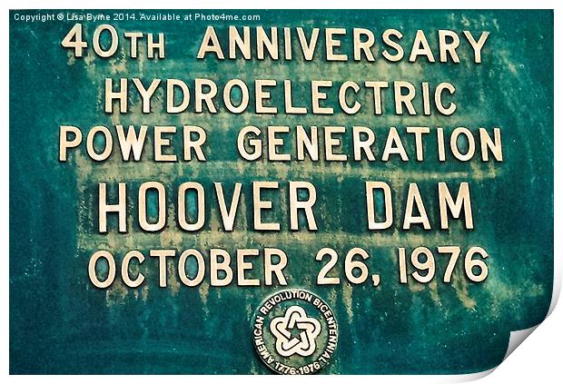 Hoover Dam Sign Print by Lisa PB