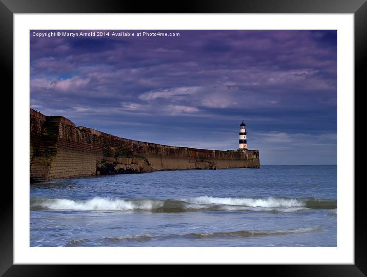 Seaham Lighthouse County Durham Framed Mounted Print by Martyn Arnold