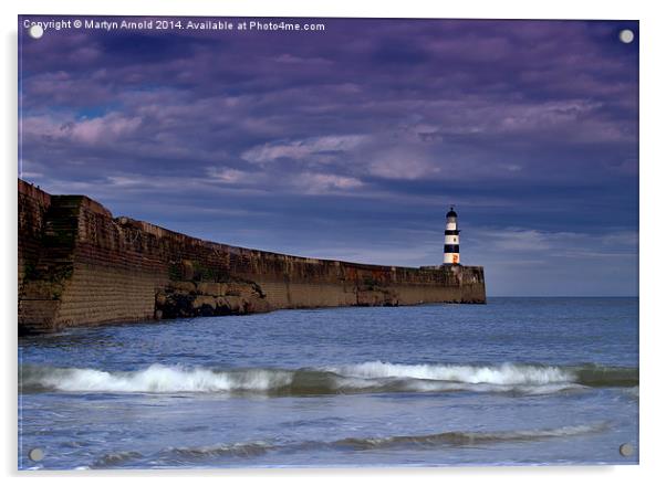 Seaham Lighthouse County Durham Acrylic by Martyn Arnold