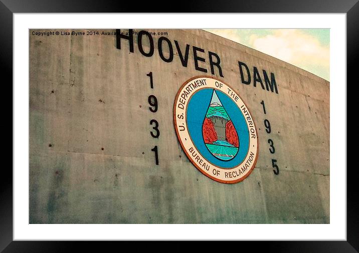 Hoover Dam Dated Sign Framed Mounted Print by Lisa PB