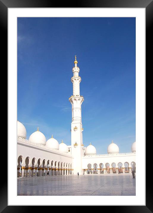 Sheikh Zayed Grand Mosque, UAE Framed Mounted Print by Jacqueline Burrell