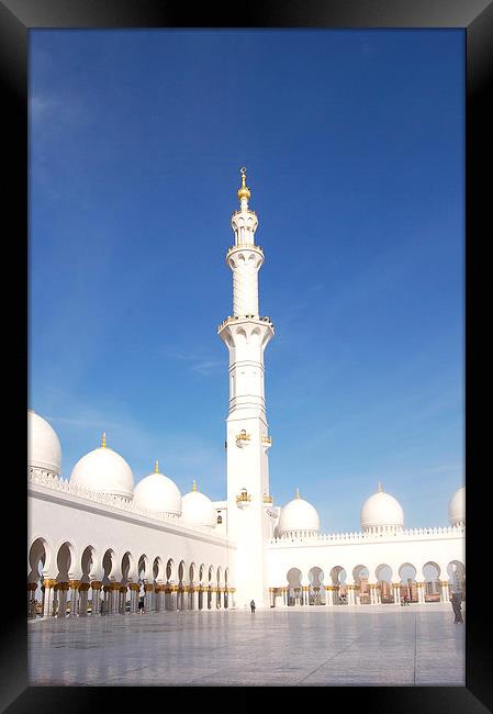 Sheikh Zayed Grand Mosque, UAE Framed Print by Jacqueline Burrell