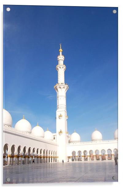 Sheikh Zayed Grand Mosque, UAE Acrylic by Jacqueline Burrell