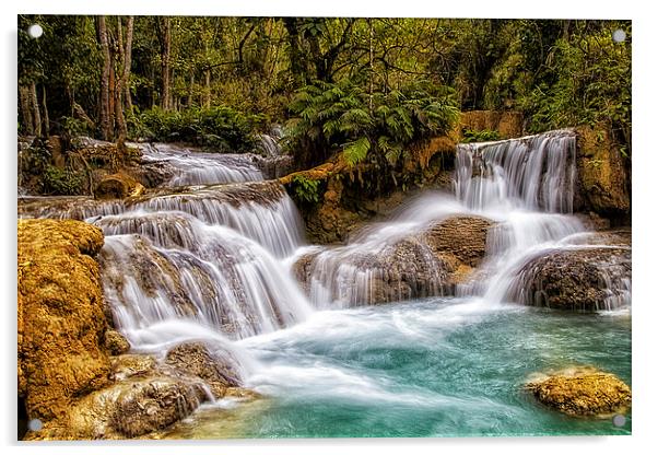 Laotian Waterfall Acrylic by Robert Murray