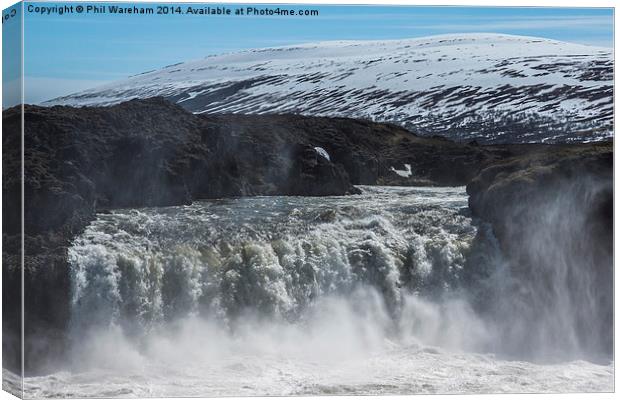 Godafoss, Waterfall of the Gods Canvas Print by Phil Wareham