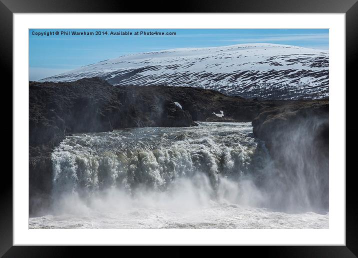Godafoss, Waterfall of the Gods Framed Mounted Print by Phil Wareham