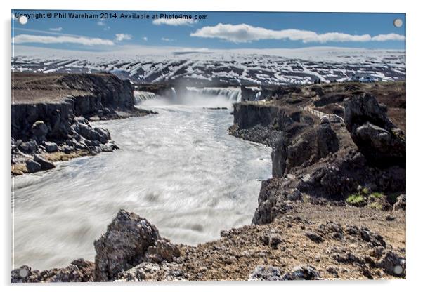 Godafoss Waterfall Iceland Acrylic by Phil Wareham