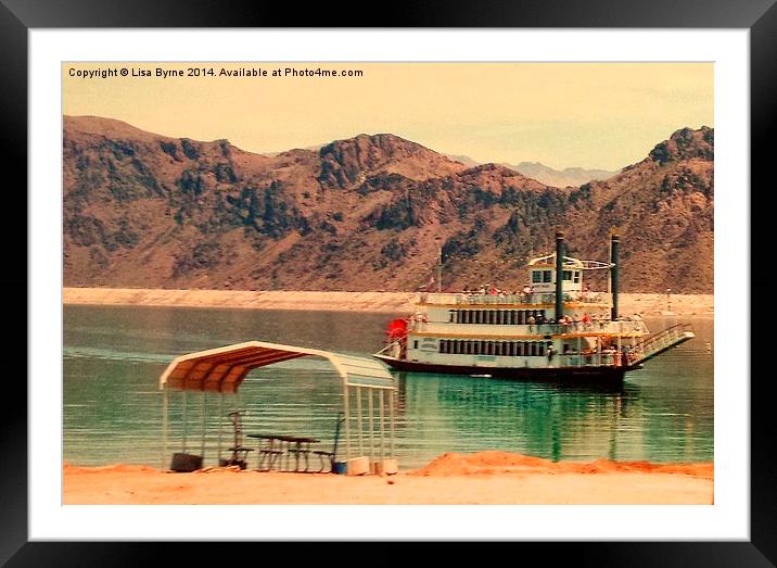 Steamer on Lake Mead Framed Mounted Print by Lisa PB