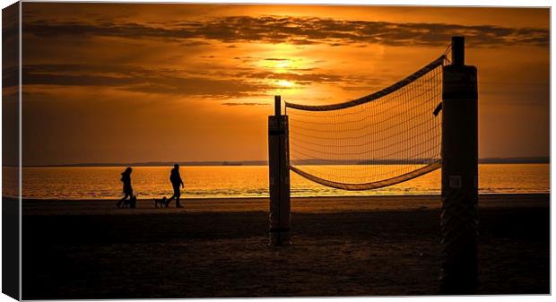 Volleyball Silhouette Canvas Print by Dean Merry