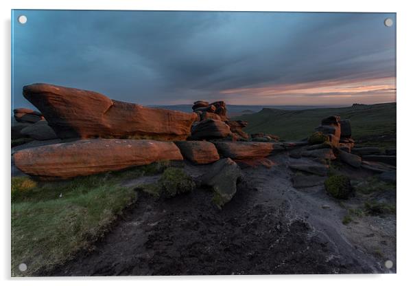 Pym Chair Sunset - Kinder Scout Acrylic by James Grant