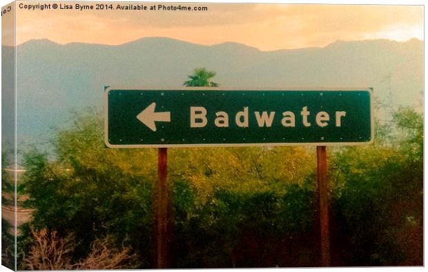 Badwater Signpost Canvas Print by Lisa PB