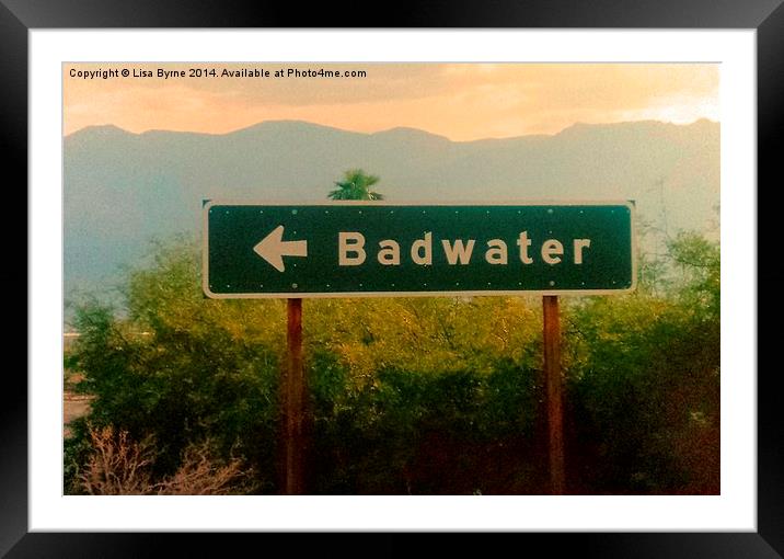 Badwater Signpost Framed Mounted Print by Lisa PB
